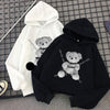Dames oversized hoodie met berenprint