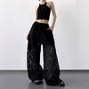 Dames Straight-Leg Broek met Lace Details