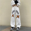 Dames Wide Leg Jeans met Grafische Print