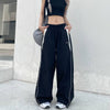 Black Street Hip-hop Trendy Straight Loose Thin Track Pants