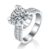 S925 Sterling Silver 5ct Moissanite Ring, 11mm D-VVS1 Wide Band, Platinum Plated 7.7g US Sizes 5-9 GRA Gift Box