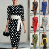 Polkadot Midi Jurk met Tailleband