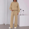 Fashionable Casual Sportswear Set Zip-up Long-sleeve Hoodie And Wide-leg Pants