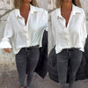 Minimalist Long Sleeve Versatile Loose White Button Shirt