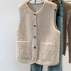 Losvallende thermische fleece vest apricot